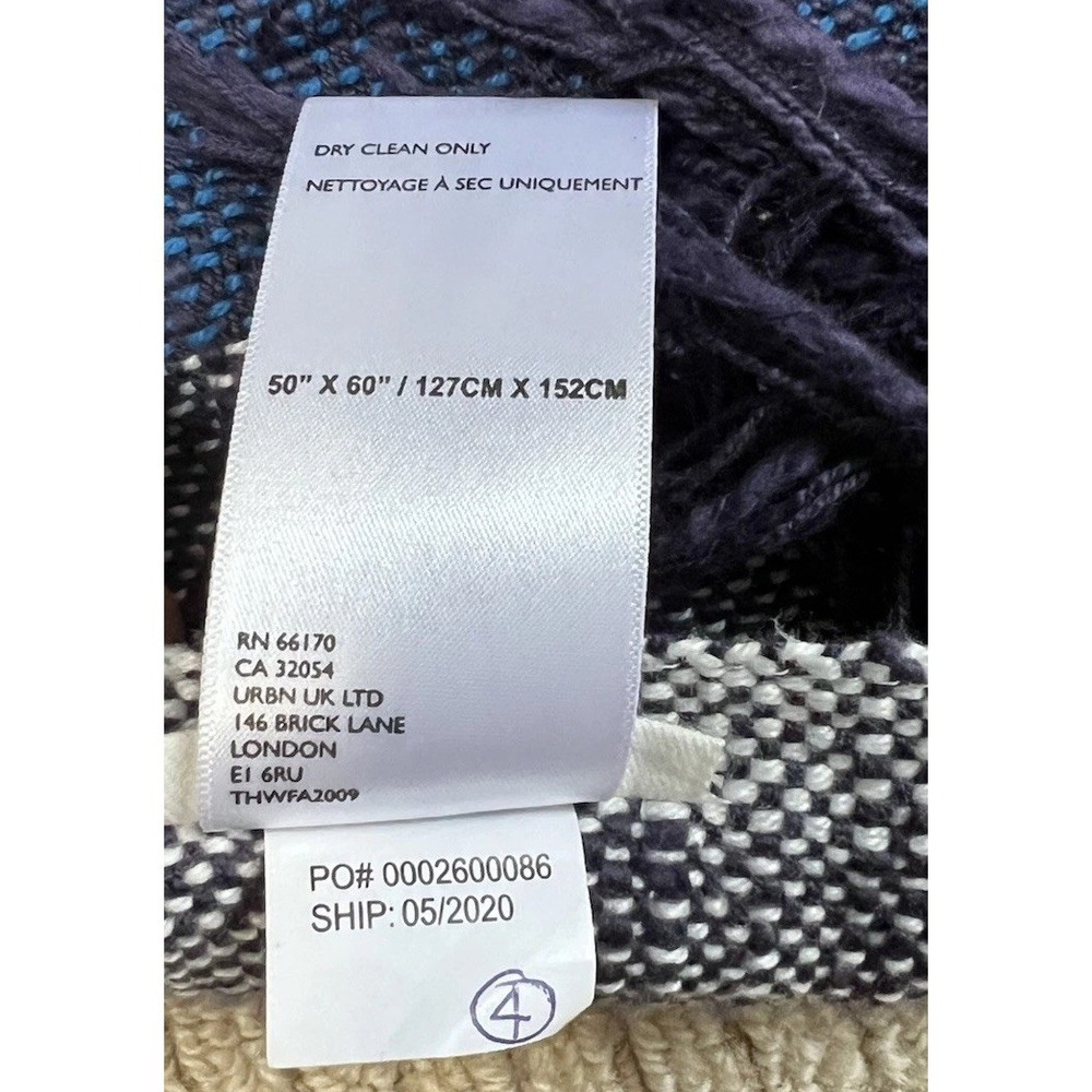 All Roads Design Throw Blanket Anthropologie Bloomfield Fringe Handcrafted-Mint! - Picture 2 of 12